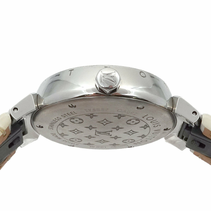 路易威登 Tambour New Wave MM QA092 女士銀色石英腕錶-5