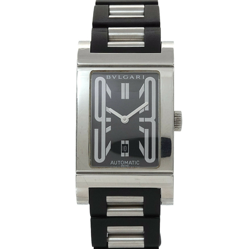 寶格麗 Rettangolo RT45S 男士腕錶，附日期顯示，黑色，自動機械機芯-0