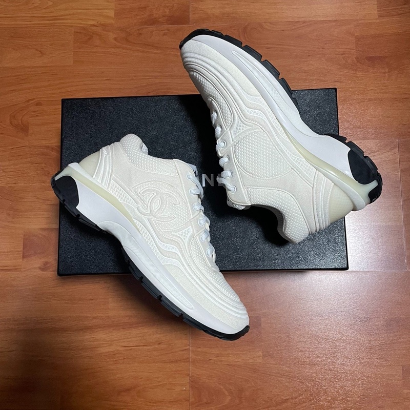 Chanel香奈兒24s徽標雙C運動鞋 白色大王 白色 37碼-7