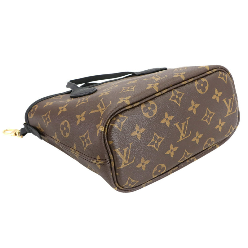 路易威登 Monogram Neverfull Inside Out BB 兩手提/肩背包，黑色，M12099，RFID-4