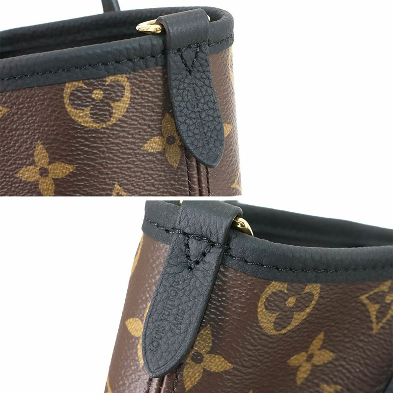 路易威登 Monogram Neverfull Inside Out BB 兩手提/肩背包，黑色，M12099，RFID-7