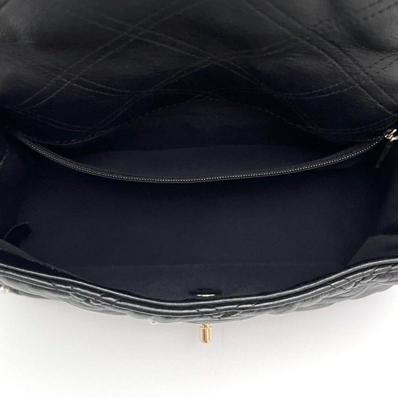 CHANEL 黑金限量珍珠鉚釘CF肩背斜背包24*14*7.5 98新配件保卡塵袋-2