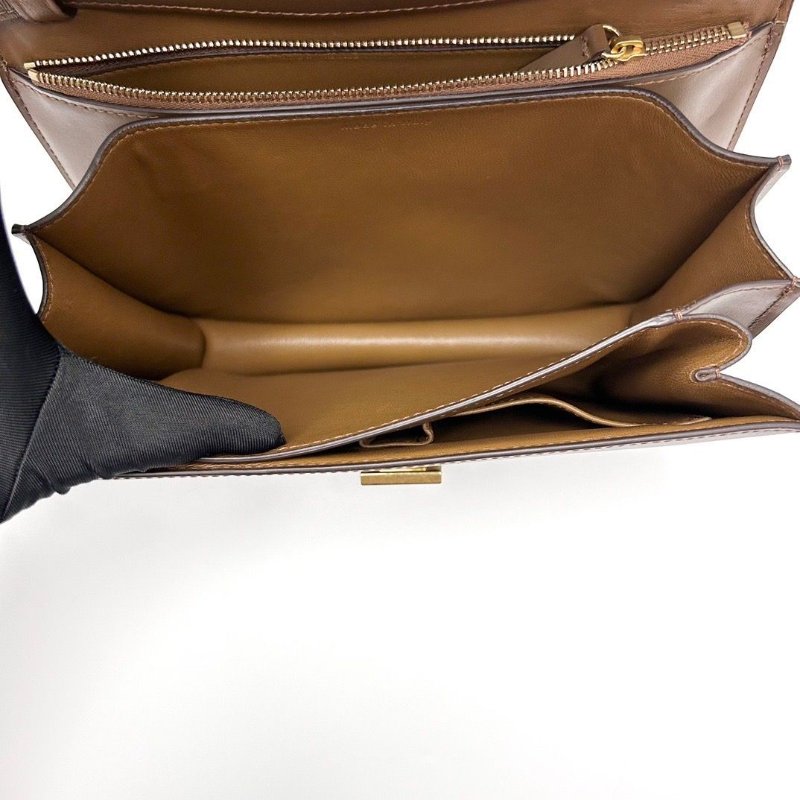 CELINE 棕色金扣中號BOX豆腐包24*19*7 98新配件塵袋-2