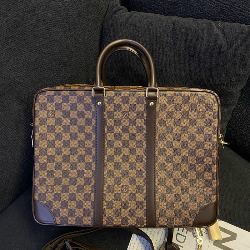 98%新LV路易威登 老花棋盤格公文包-0