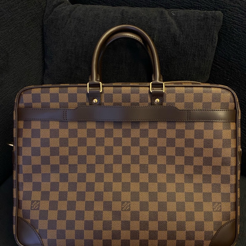 98%新LV路易威登 老花棋盤格公文包-2
