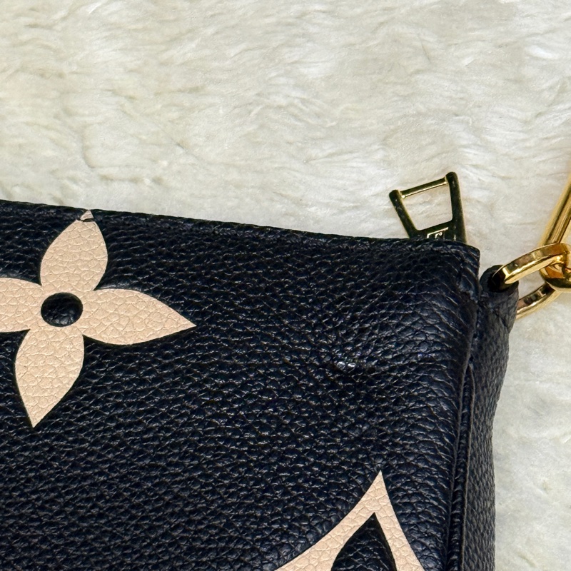 未使用品✨ LV牛皮印花 雙色 黑白 斜背包 揹帶可調長度 可拆卸-27