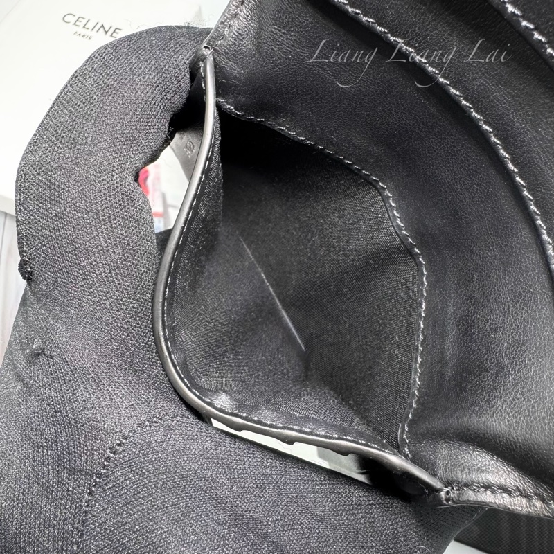 CELINE 經典TRIOMPHE帆布黑色卡片夾｜名片夾-9