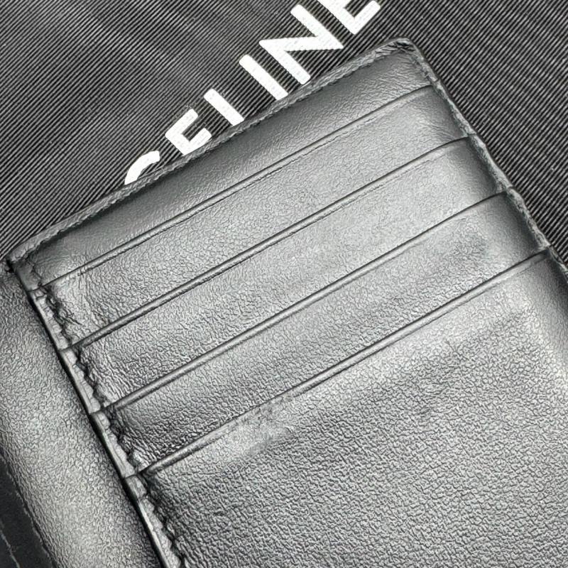 CELINE 經典TRIOMPHE帆布黑色卡片夾｜名片夾-24