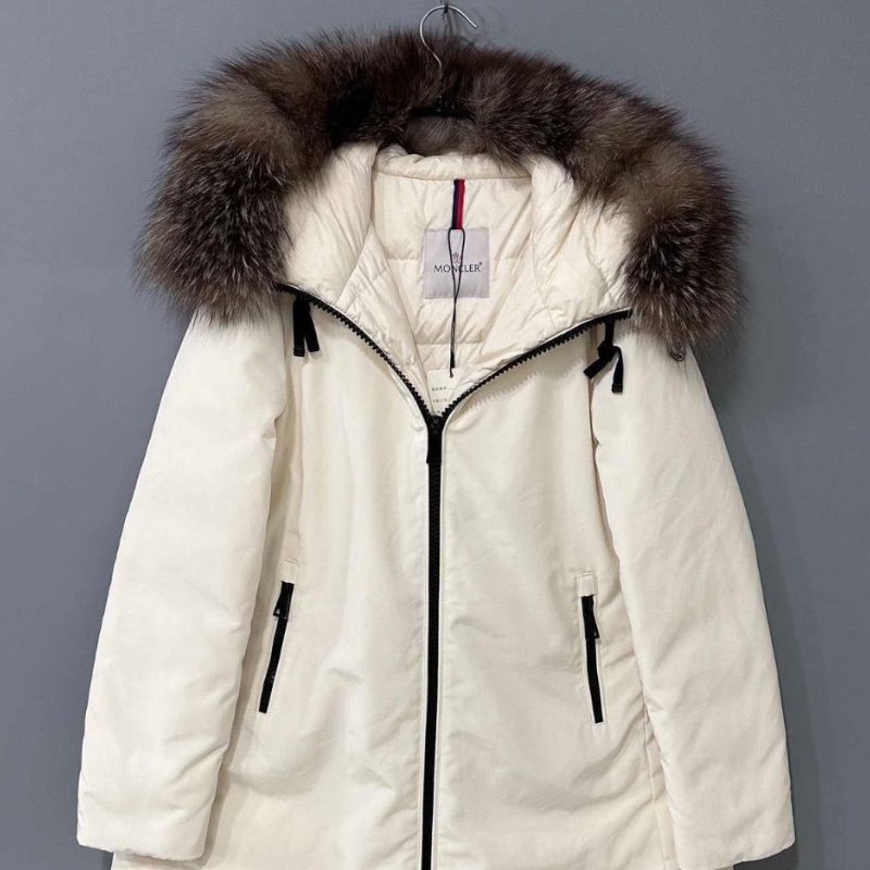 Moncler白雪公主狐毛領中長款羽絨外套 1碼胸圍：102衣長：82 99新配件塵袋衣架-1