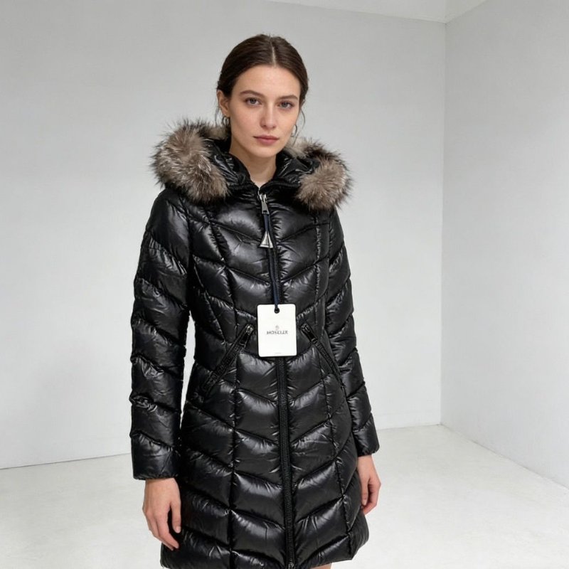 Moncler fulmarus中長款毛領羽絨外套0碼胸圍80衣長82 全新閒置配件塵袋衣架-0