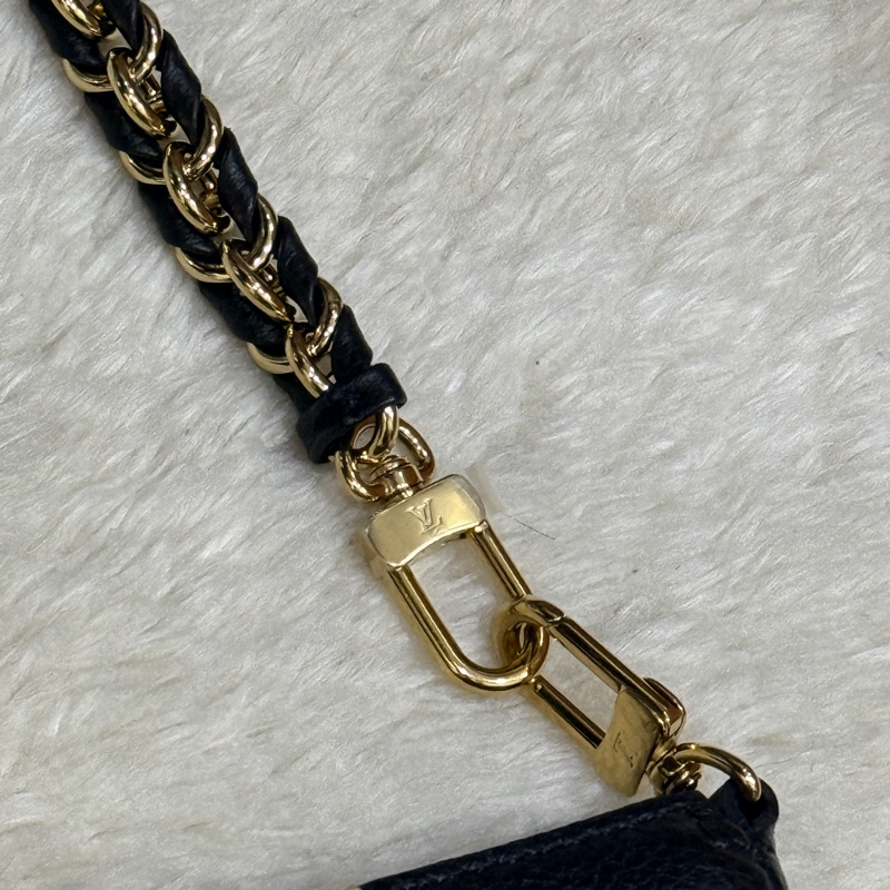 未使用品✨ 揹帶很美🖤LV 拼色印花 可放手機的牛皮麻將包 揹帶可拆卸-7