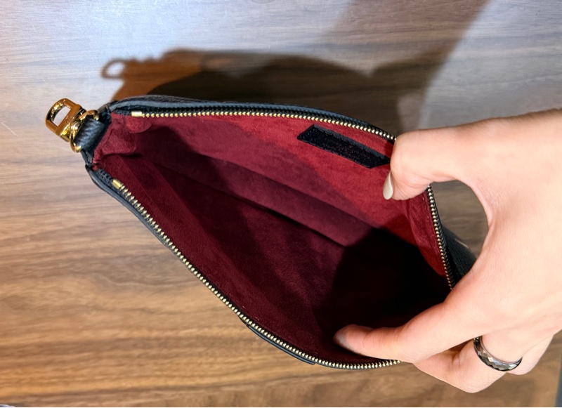 未使用品✨ 揹帶很美🖤LV 拼色印花 可放手機的牛皮麻將包 揹帶可拆卸-18