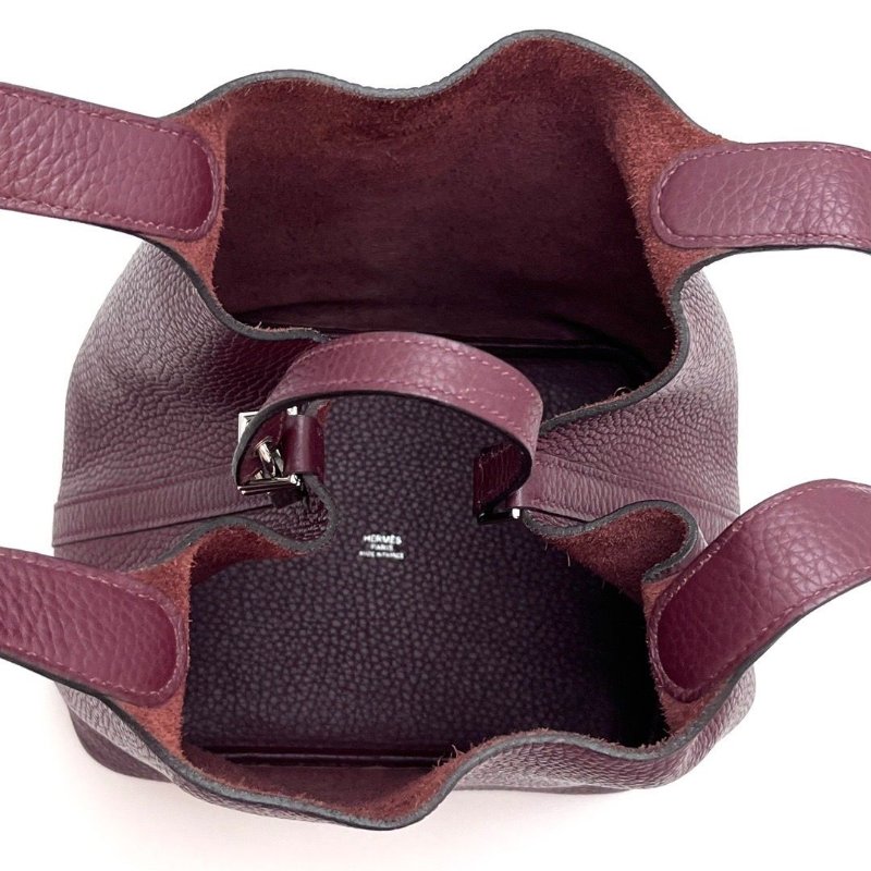 HERMES 威尼斯紅銀扣菜籃子22手提包22*22*18 98新配件塵袋鎖-2