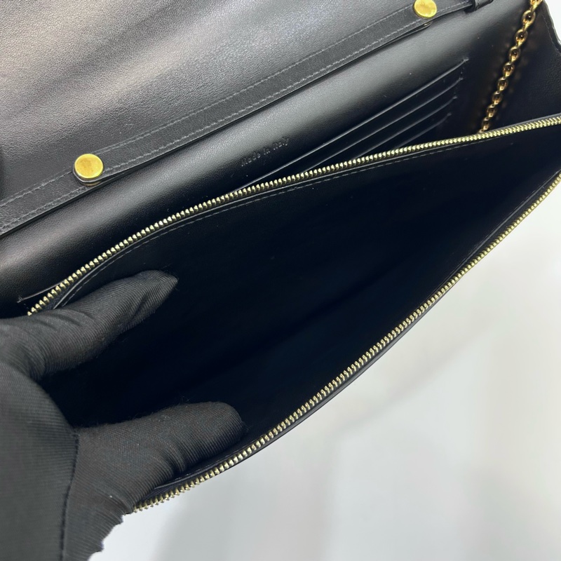 🧳賽琳手拿包Celine黑拚深藍蜥蜴牛皮Pocket WOC-9