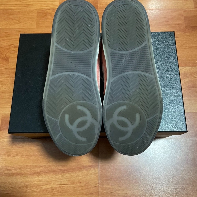 Chanel正品香奈兒徽標 低幫雙C板鞋 女款 粉白37.5碼-6