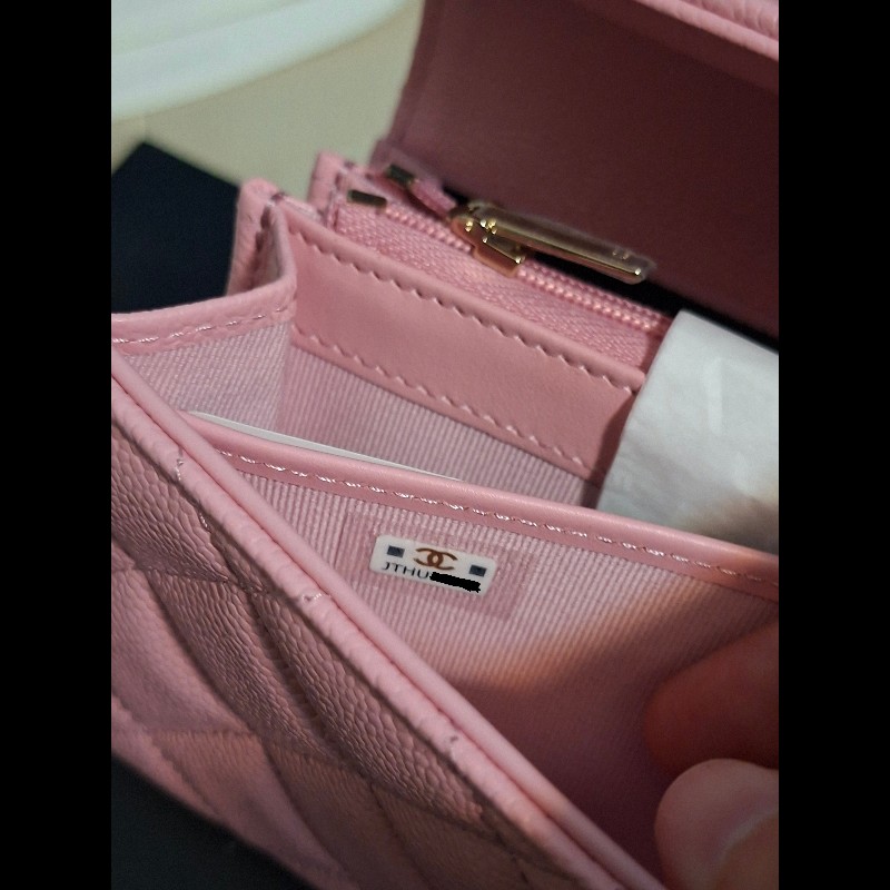 【售】Chanel 經典荔枝牛皮長夾（溫柔粉/編織金釦）⚘️情人節首選❤️大全配附購證-1
