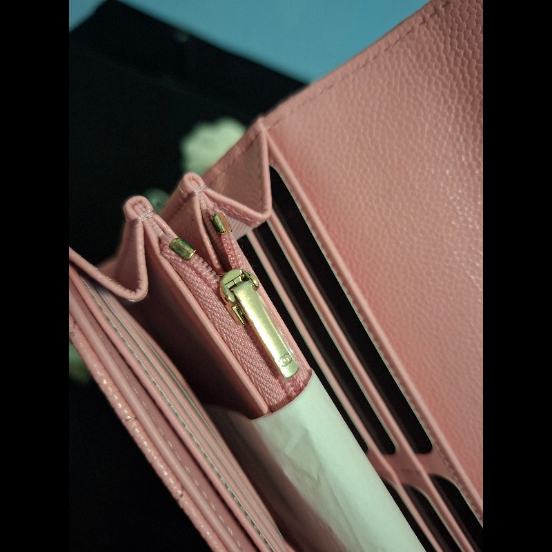 【售】Chanel 經典荔枝牛皮長夾（溫柔粉/編織金釦）⚘️情人節首選❤️大全配附購證-13