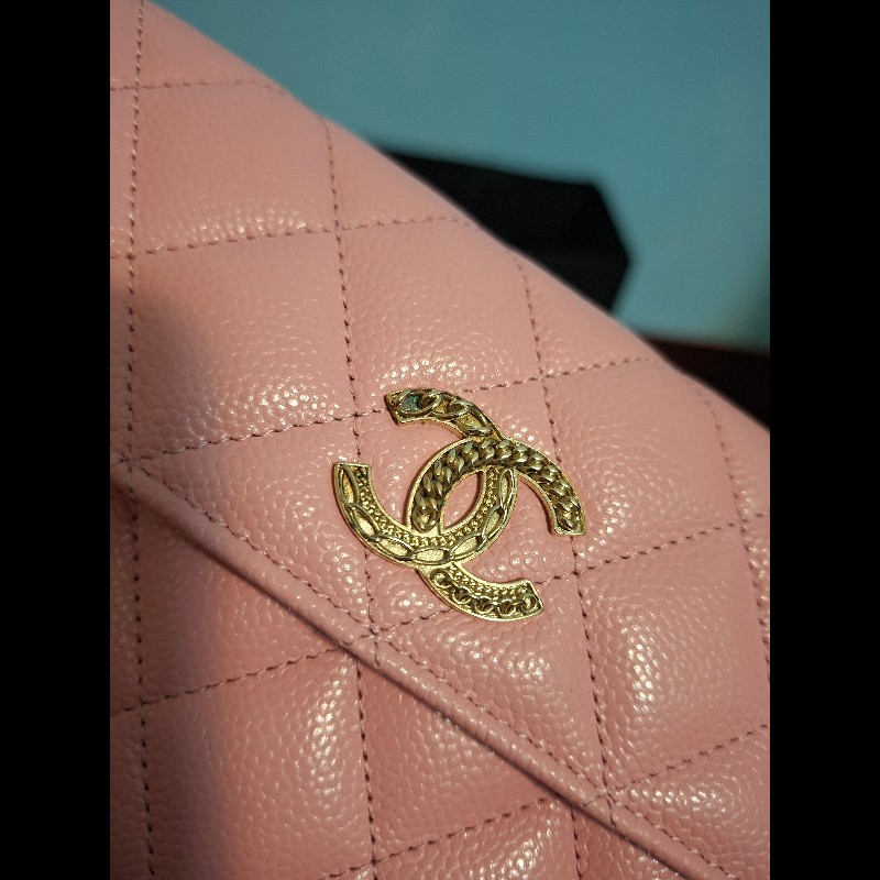 【售】Chanel 經典荔枝牛皮長夾（溫柔粉/編織金釦）⚘️情人節首選❤️大全配附購證-17