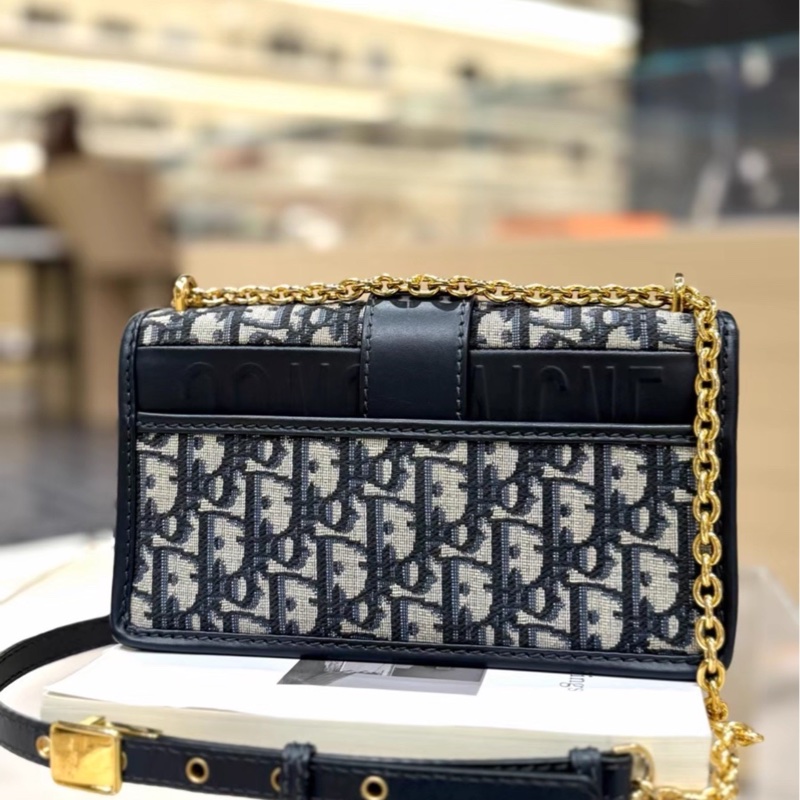 優雅秋冬必入款❄️99新🆕Dior小號Montaigne蒙田30刺繡老花翻蓋包🉑調節🉑拆卸鏈條斜挎包包-15