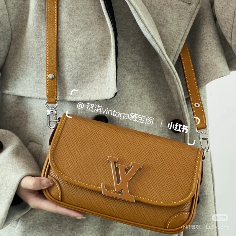 🧡路易威登法棍包LV淺焦糖色EPI牛皮大logo下蓋Buci法棍包M59459-5