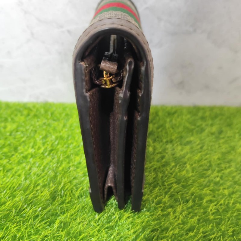 GUCCI 735574 Ophidia GG 經典老花織帶扣式零錢短夾.咖-4