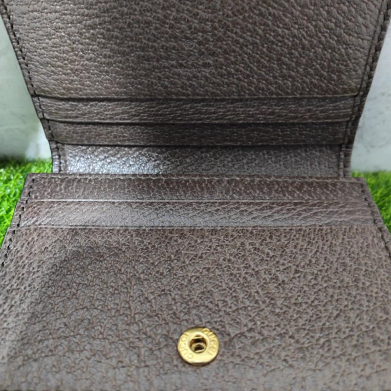 GUCCI 735574 Ophidia GG 經典老花織帶扣式零錢短夾.咖-7