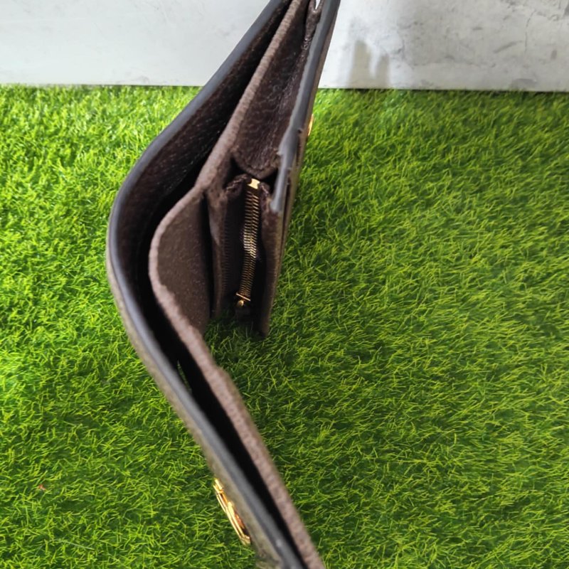 GUCCI 735574 Ophidia GG 經典老花織帶扣式零錢短夾.咖-5