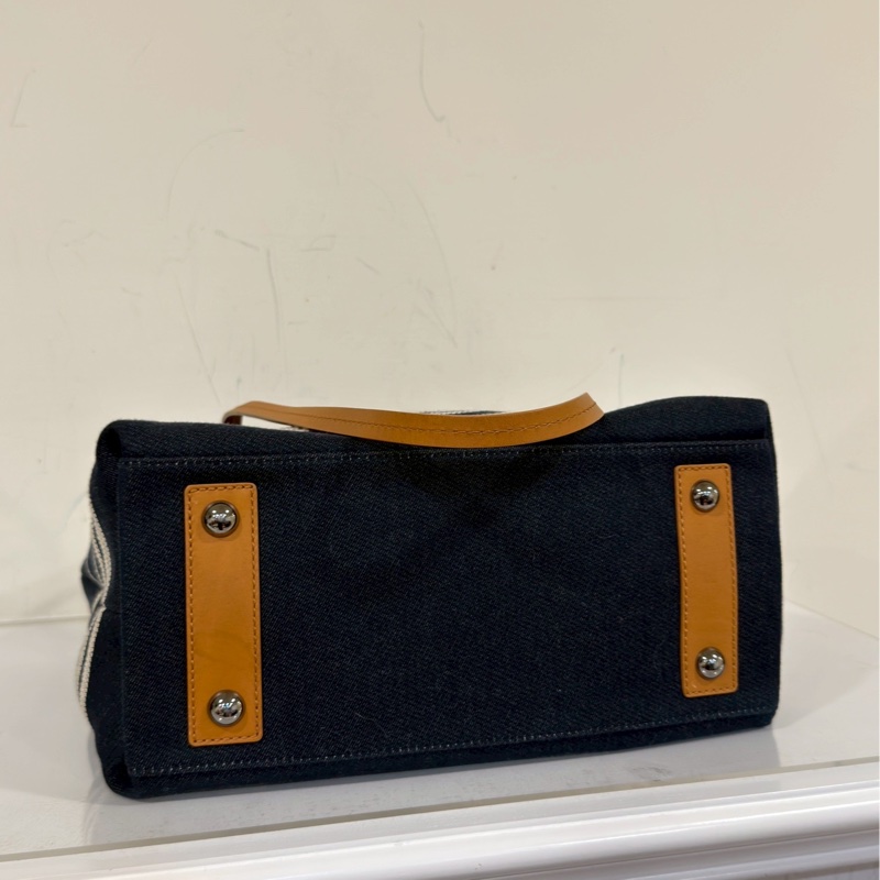 百看不厭👀極美稀有款😍Chanel 帆布藍白條紋沙灘托特包肩背手提包-12