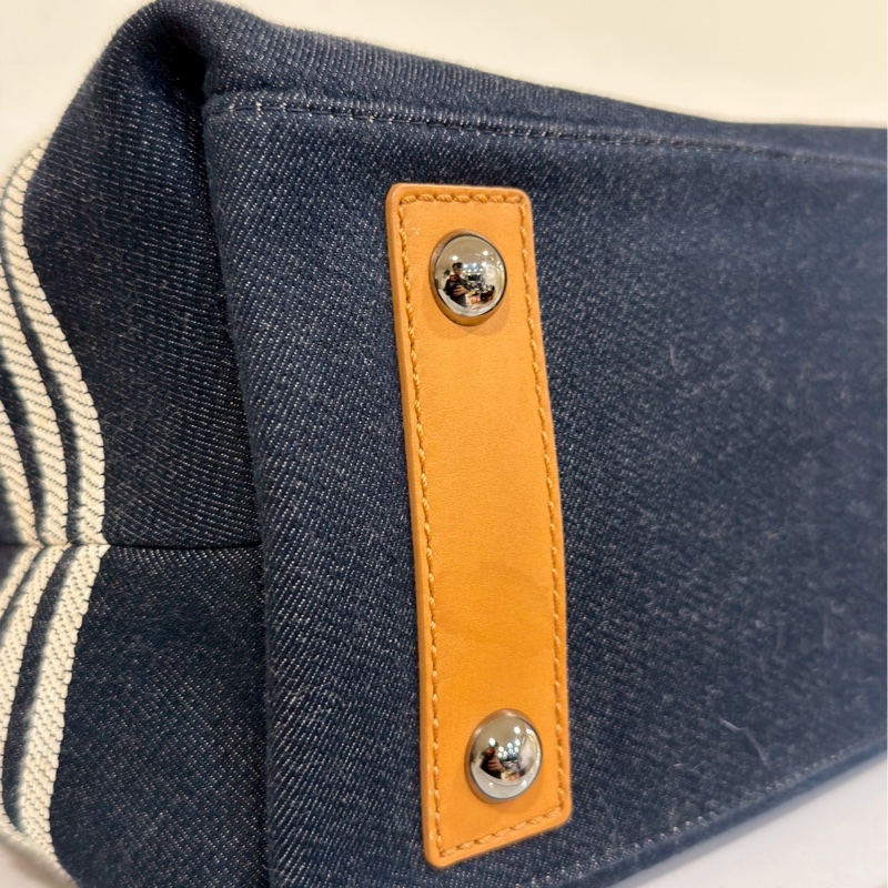 百看不厭👀極美稀有款😍Chanel 帆布藍白條紋沙灘托特包肩背手提包-15