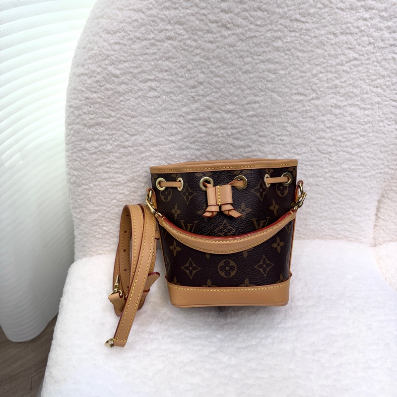 🔥不用4萬🫶🏻路易威登小水桶LV原花Nano Noe束口手把水桶包M81266-3