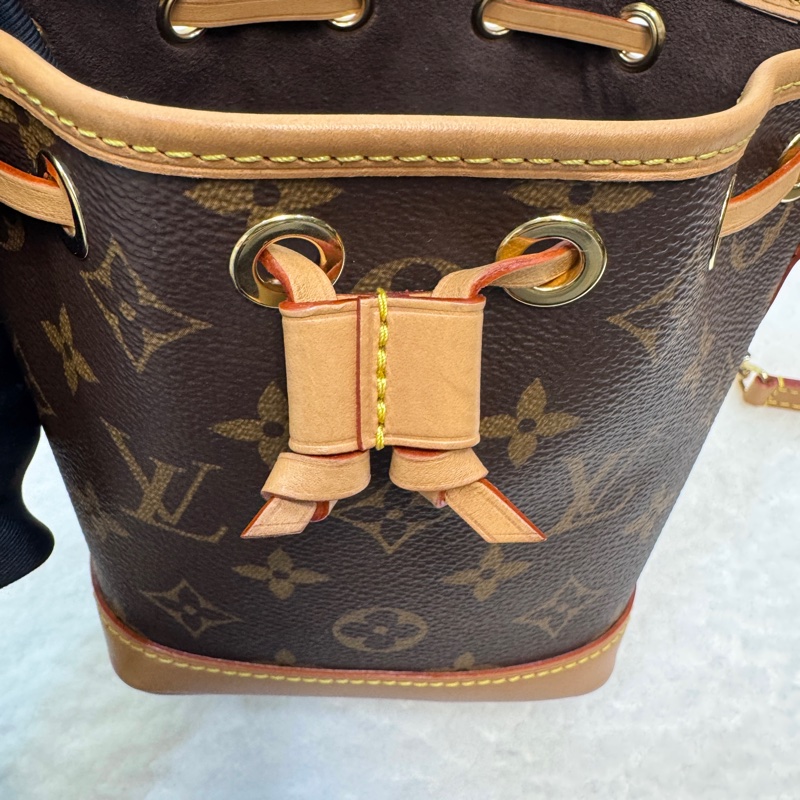 🔥不用4萬🫶🏻路易威登小水桶LV原花Nano Noe束口手把水桶包M81266-14