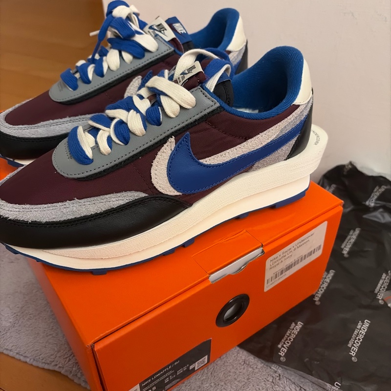 NIKE*SACAI*UNDERCOVER LDWaffle Maroon royal ivory 灰紫藍色運動鞋三方聯名鞋款-1
