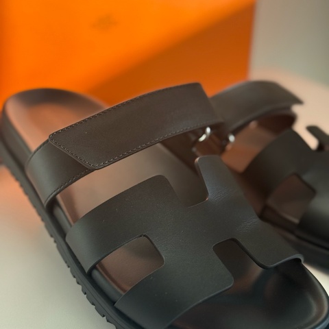 Hermès Chype黑色涼鞋 /38.5 / 二舅鞋