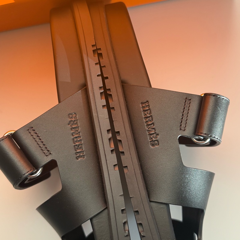 Hermès Chype黑色涼鞋 /38.5 / 二舅鞋-3