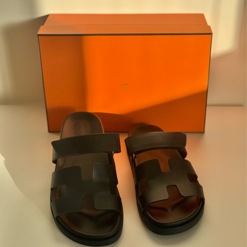 Hermès Chype黑色涼鞋 /38.5 / 二舅鞋-4