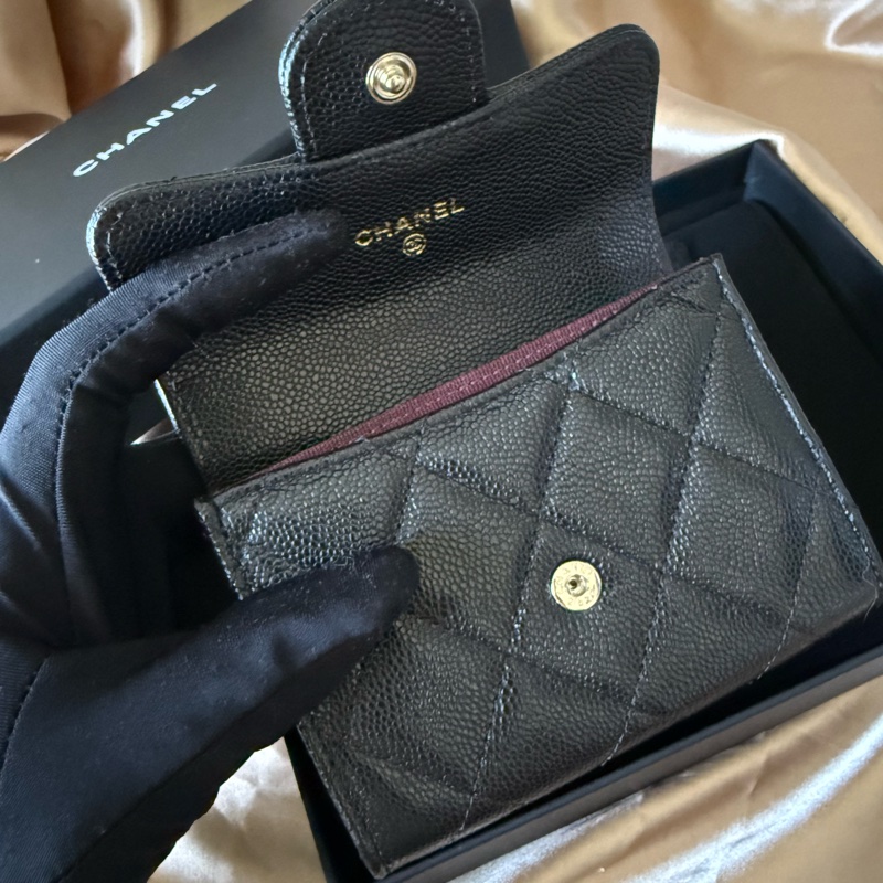 全新全配Chanel黑金雙層卡包聖誕包裝-4