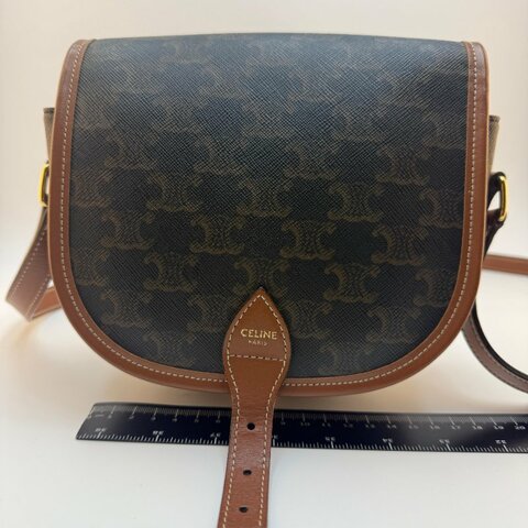 賽琳老花滿印馬鞍單肩斜挎包