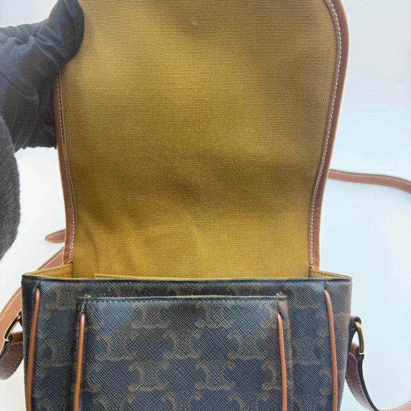 賽琳老花滿印馬鞍單肩斜挎包-3