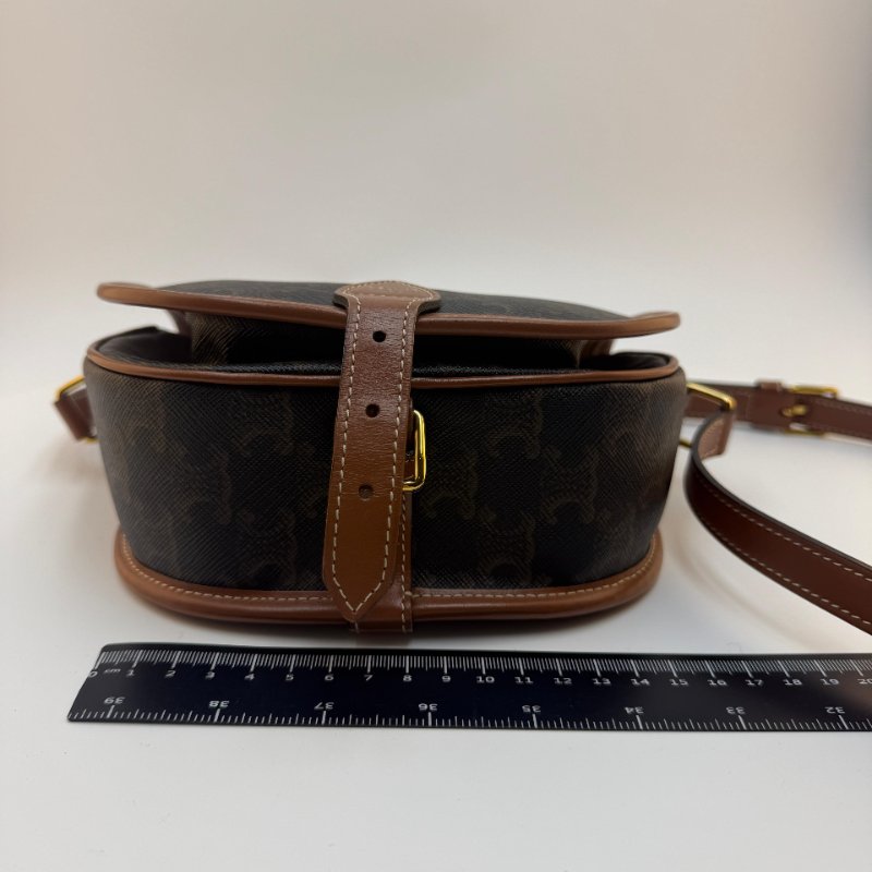 賽琳老花滿印馬鞍單肩斜挎包-7