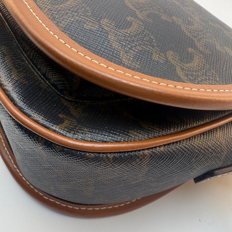 賽琳老花滿印馬鞍單肩斜挎包-9