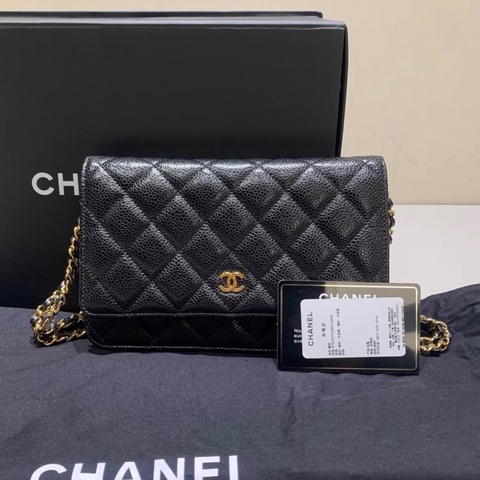 【98%新 ✨ 全網最抵】Chanel WOC 黑金 荔枝牛皮 31開