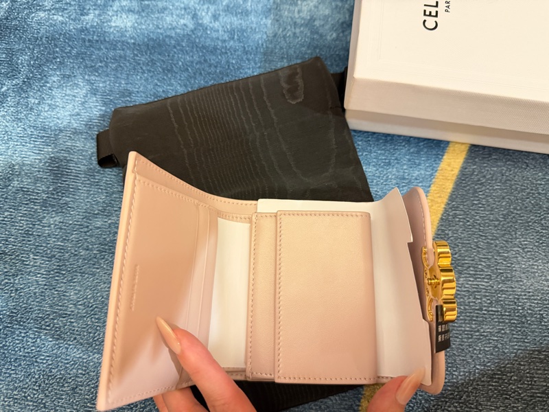 CELINE短夾-乾燥玫瑰色-3