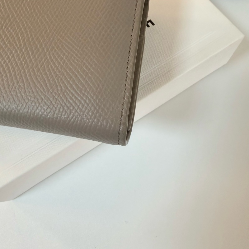 ✔️ Celine 粒面牛皮三折短夾（鵝卵石色）-30