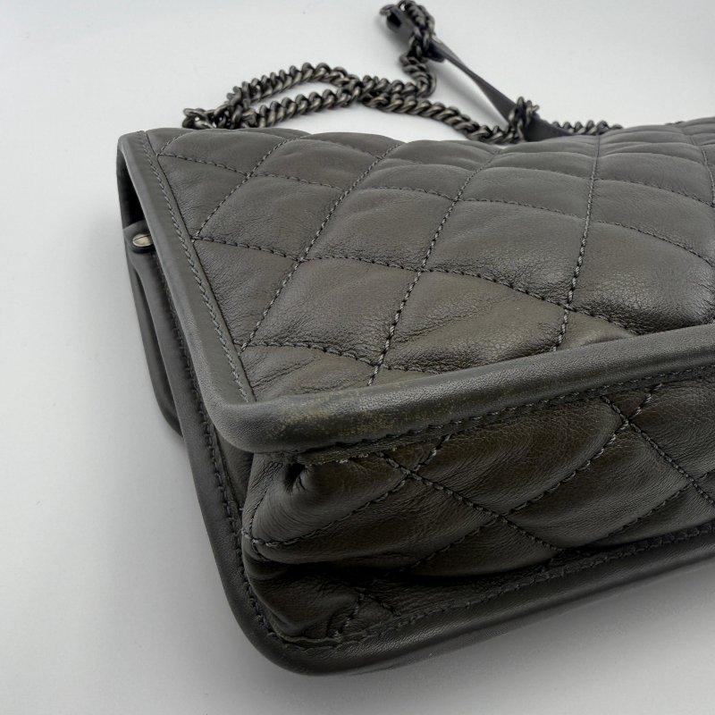 香奈兒 CF 季節款黑銀單肩斜挎包-13