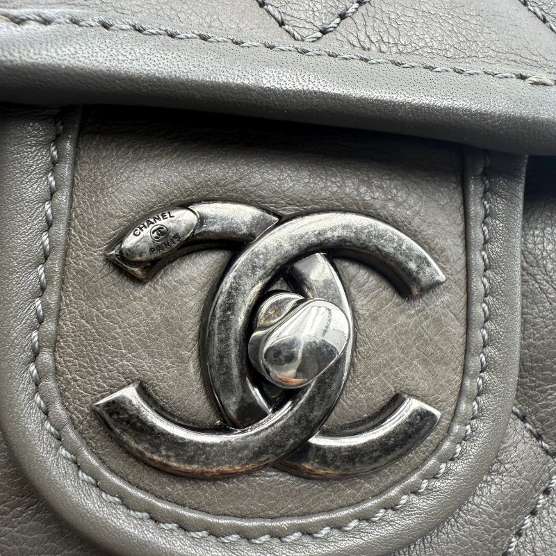 香奈兒 CF 季節款黑銀單肩斜挎包-20