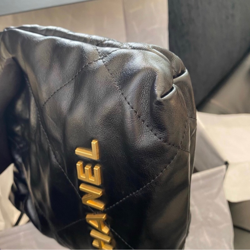【98%新 ✨ 全網最抵】Chanel 22 bag mini 黑金 牛皮 芯片款 全套配件齊-6