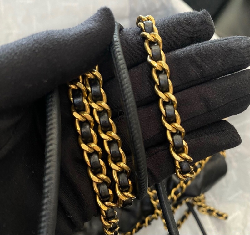 【98%新 ✨ 全網最抵】Chanel 22 bag mini 黑金 牛皮 芯片款 全套配件齊-8