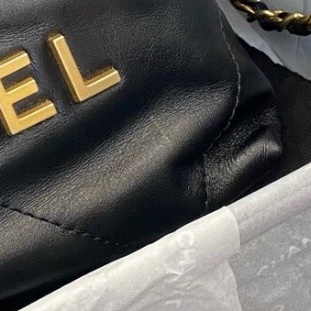 【98%新 ✨ 全網最抵】Chanel 22 bag mini 黑金 牛皮 芯片款 全套配件齊-9