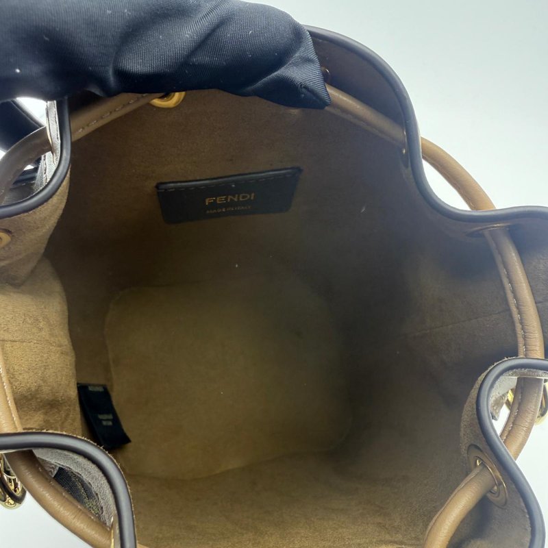 芬迪 Mon Tresor 老花抽繩水桶包-17