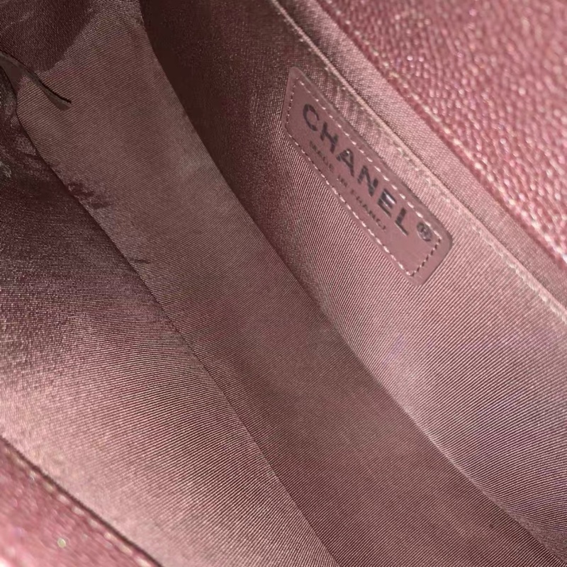 【98%新 ✨ 全網最抵】 Chanel leboy 中號 山形紋粉色 銀扣 荔枝牛皮 26開-7